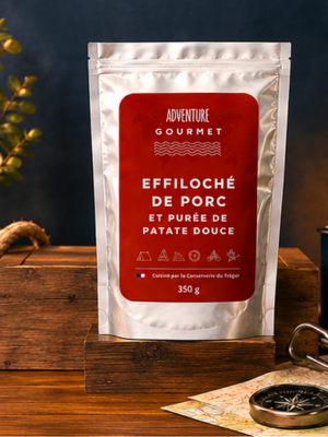 Effiloché de porc et purée de patate douce